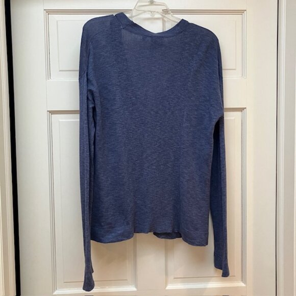 Amber Sun lightweight heathered blue v neck cardigan size M - Picture 3 of 8